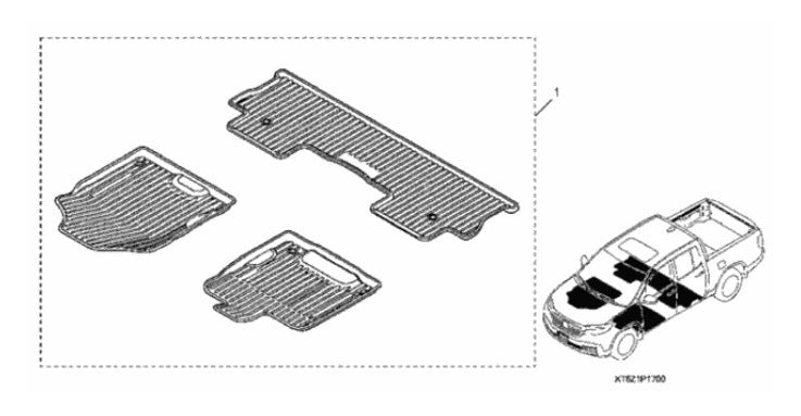 Honda OEM Ridgeline Floor Mats, All-Season, High Wall - Fits 2016 to 2025