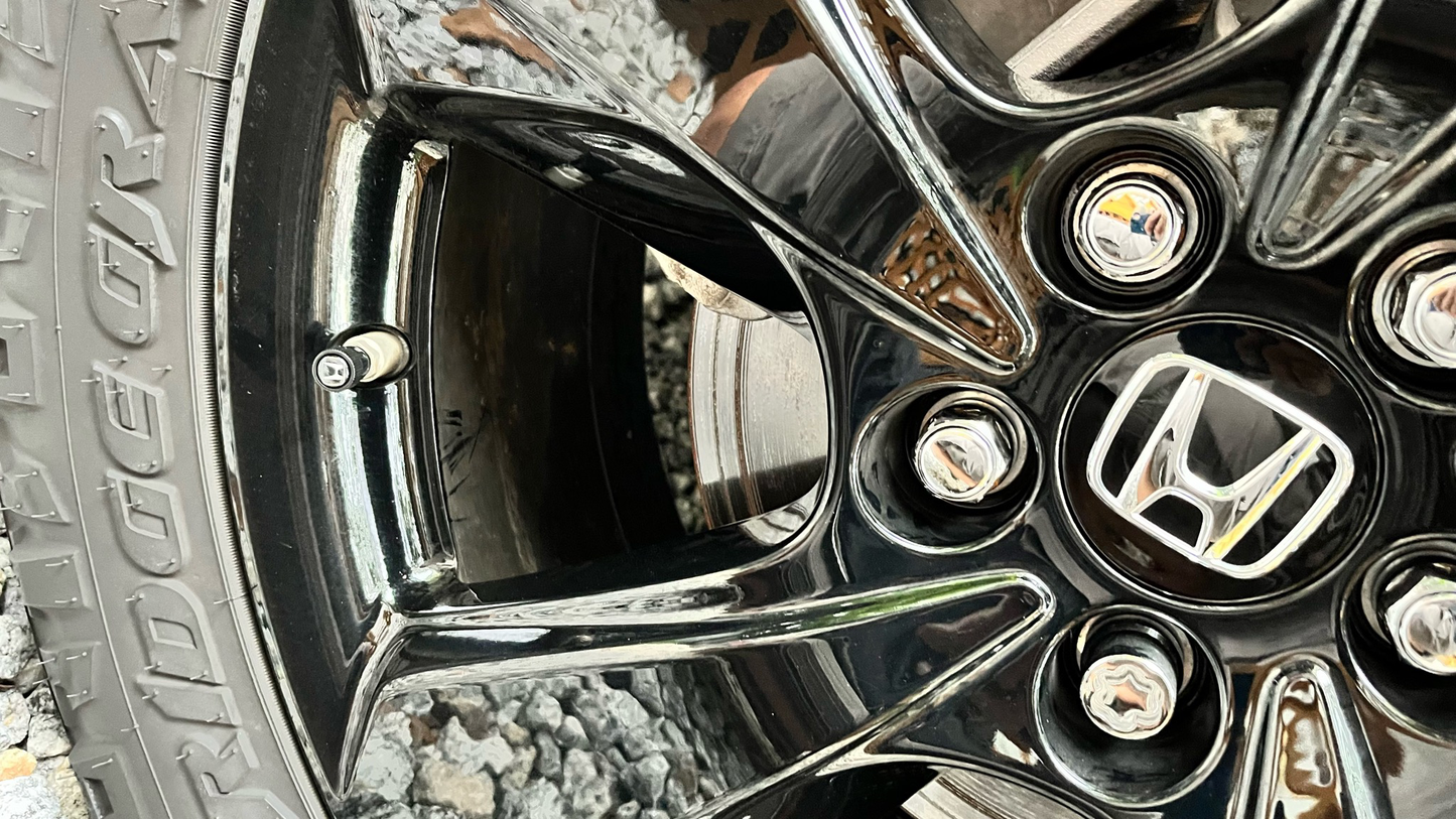 HONDA OEM BLACK H VALVE CAP SET