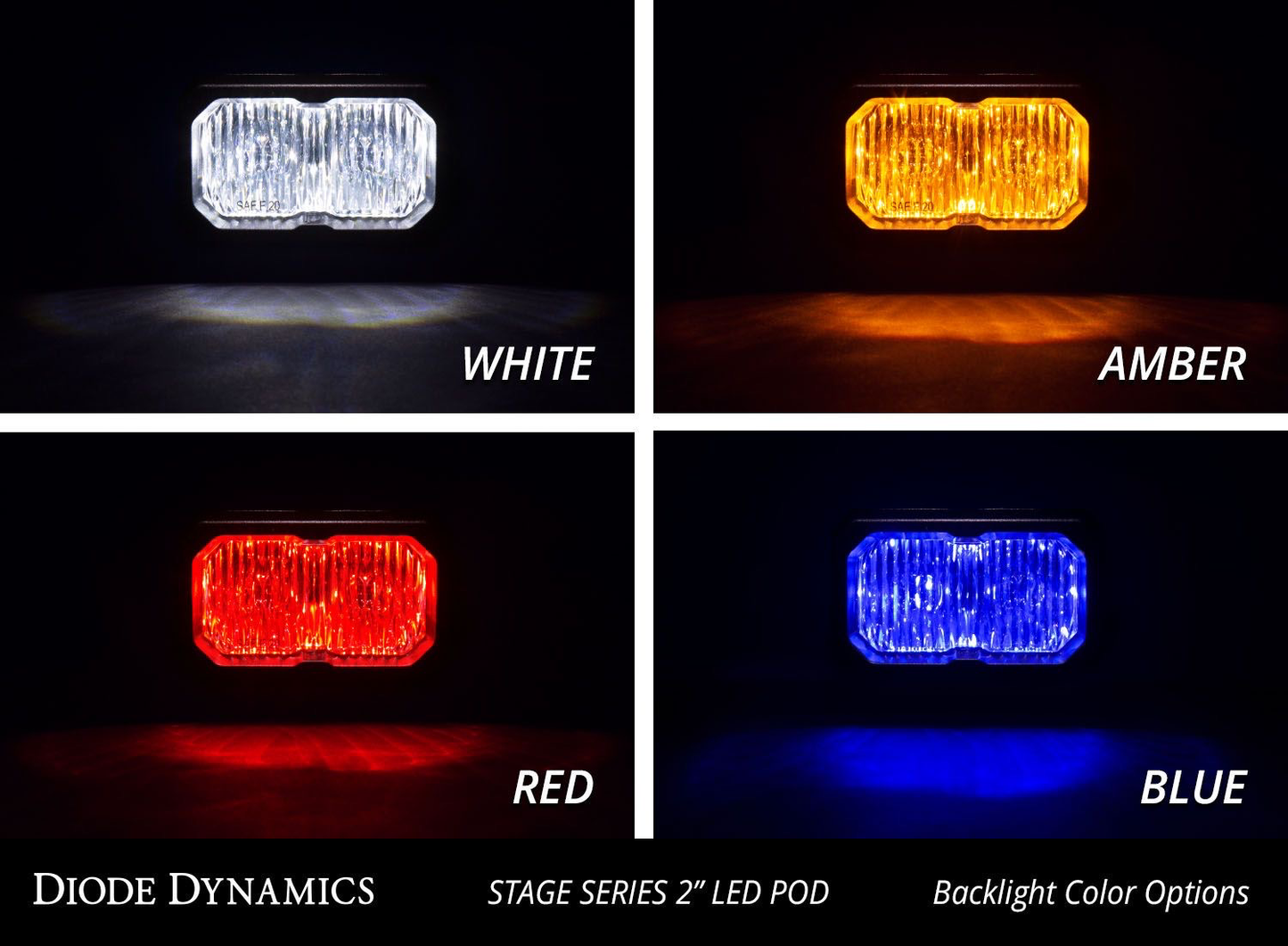 SSC2 Diode Dynamics Stage Series 2" SAE/DOT White Sport Standard LED Pod (pair) Light