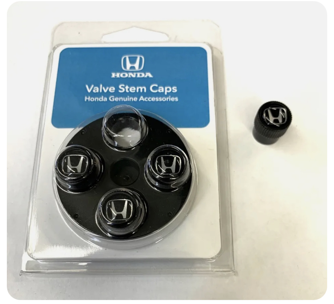 HONDA OEM BLACK H VALVE CAP SET