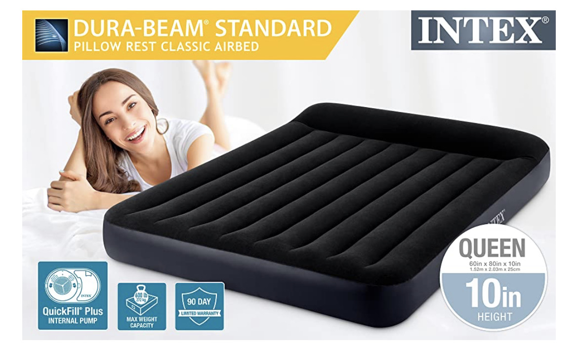 Queen Size Camping Air Mattress Bed with Built-in Pump