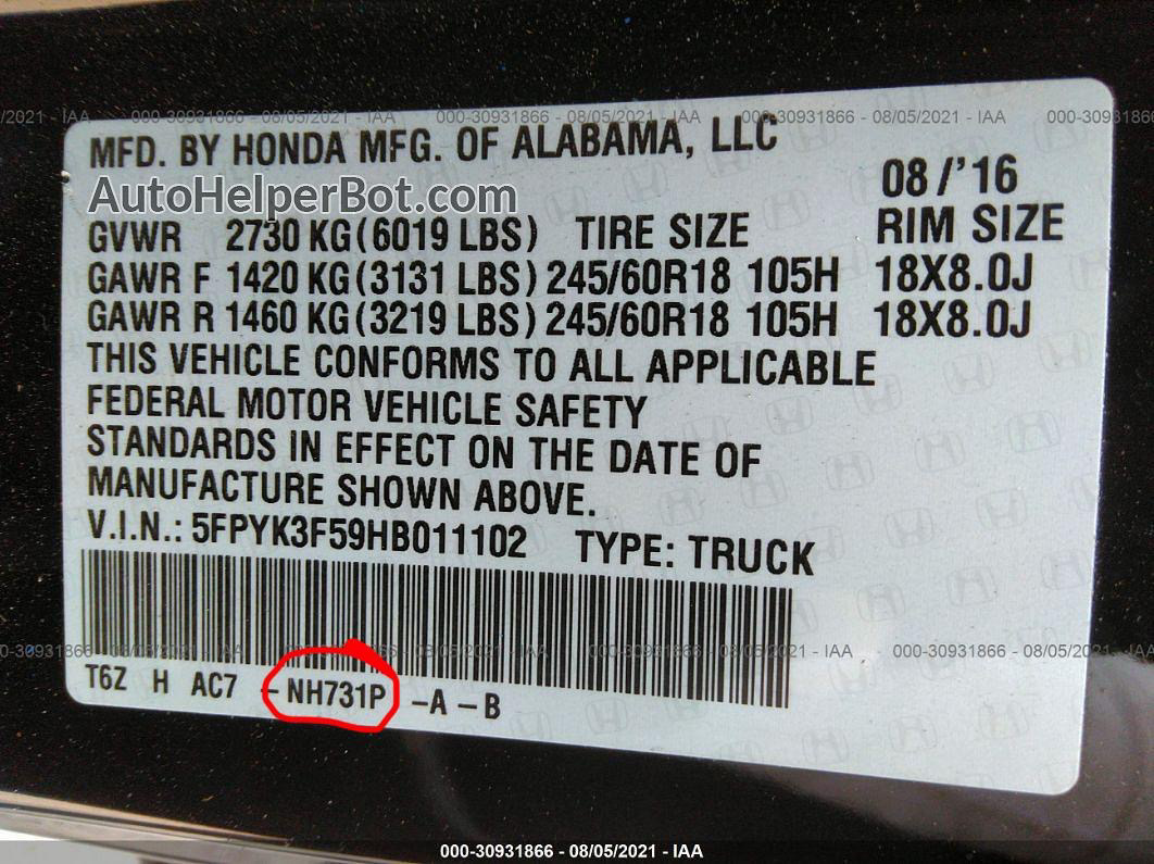 Honda OEM Ridgeline Side Body Molding 2016- 2026