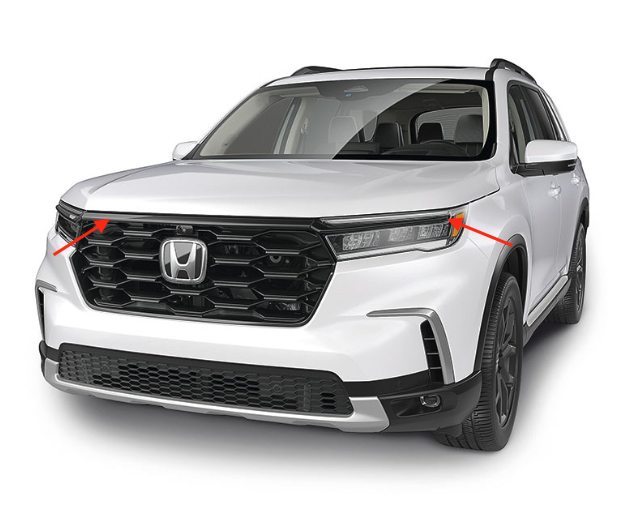 2023 2024 2025 Honda Pilot Black Accent Grill Chrome Delete
