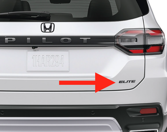 2023 2024 2025 Honda Pilot Gloss Black ELITE Emblem - Chrome Delete