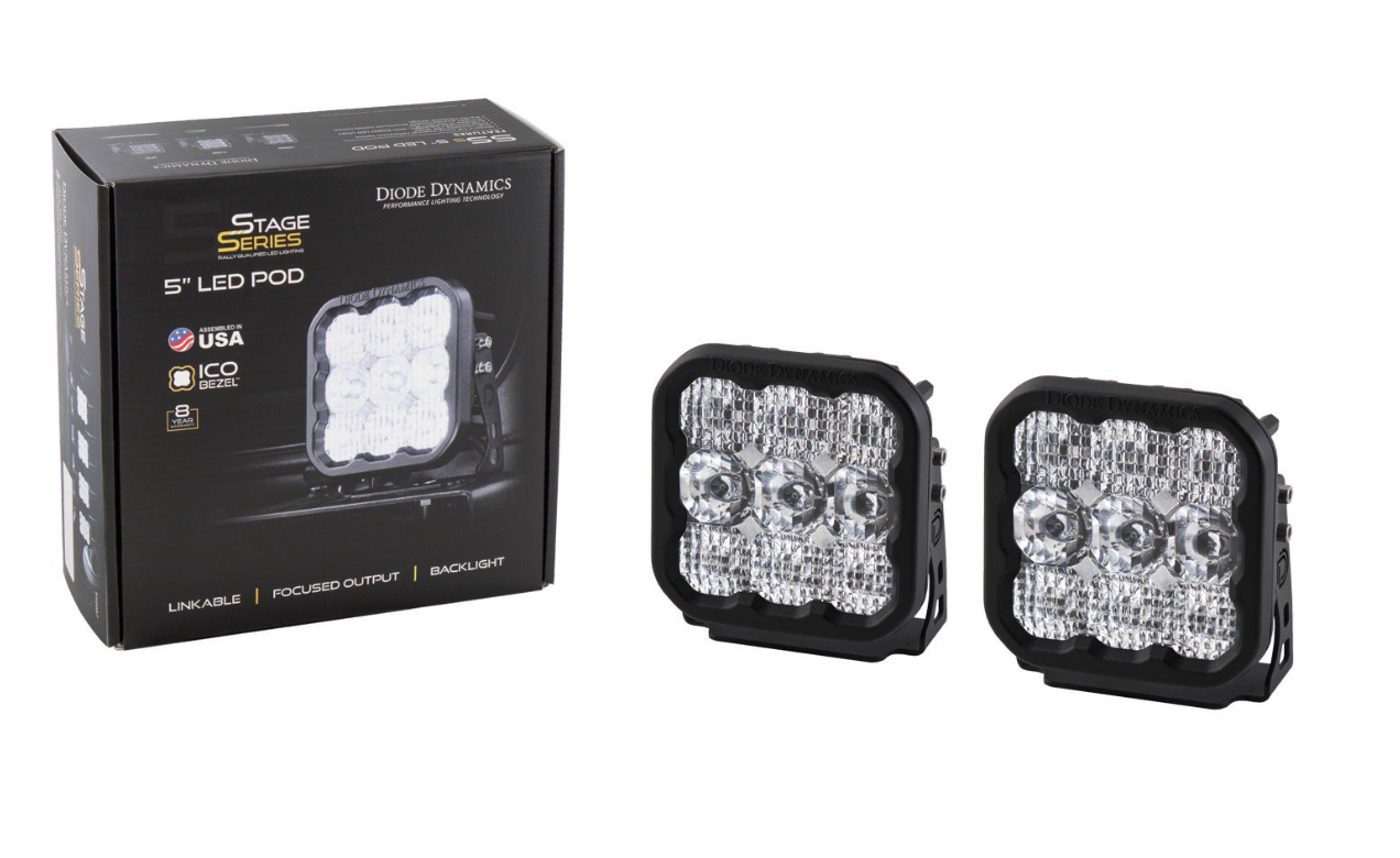 SSC5 Diode Dynamics Stage Series 5" White or YellowSport LED Pod (pair)