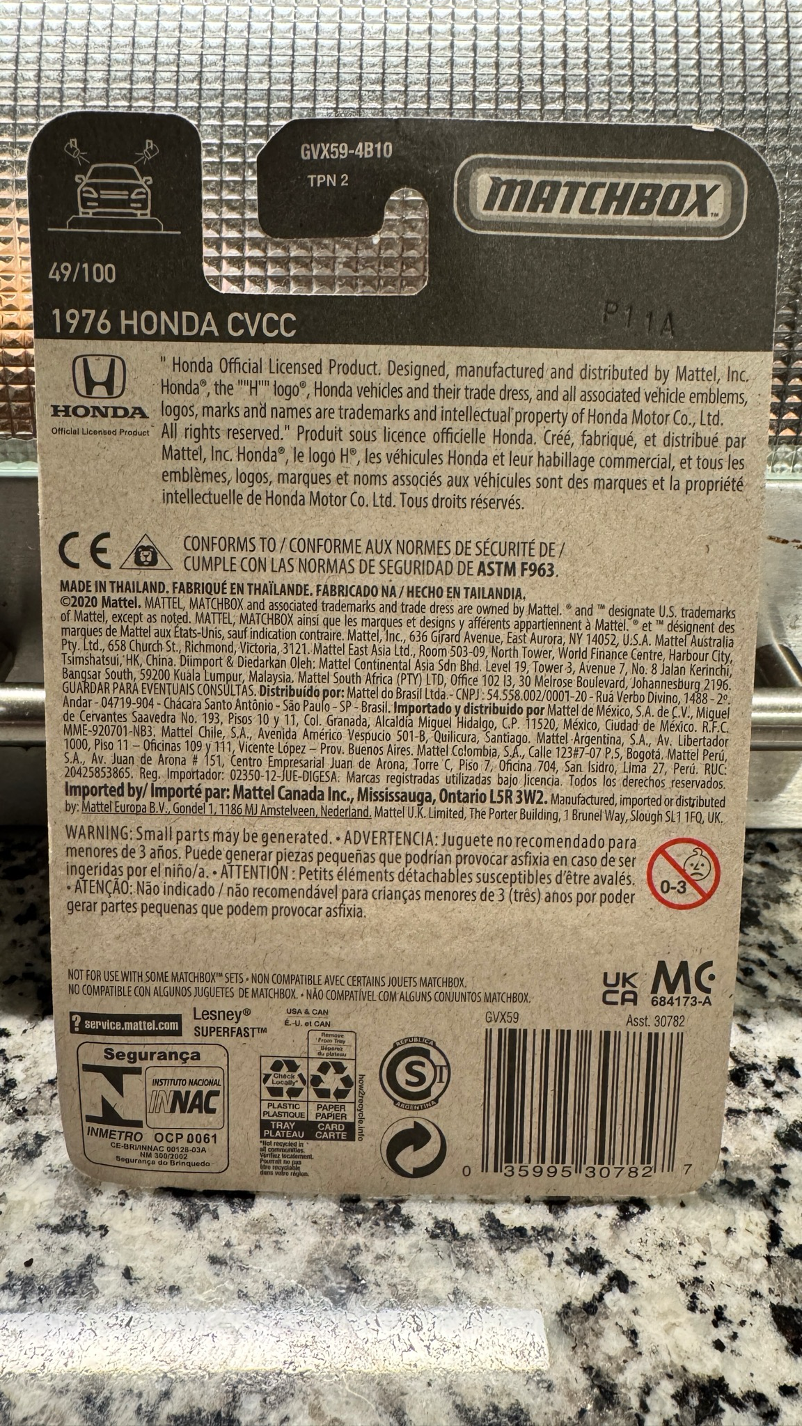 LIMITED: Matchbox 1976 Honda CVCC 49/100 White