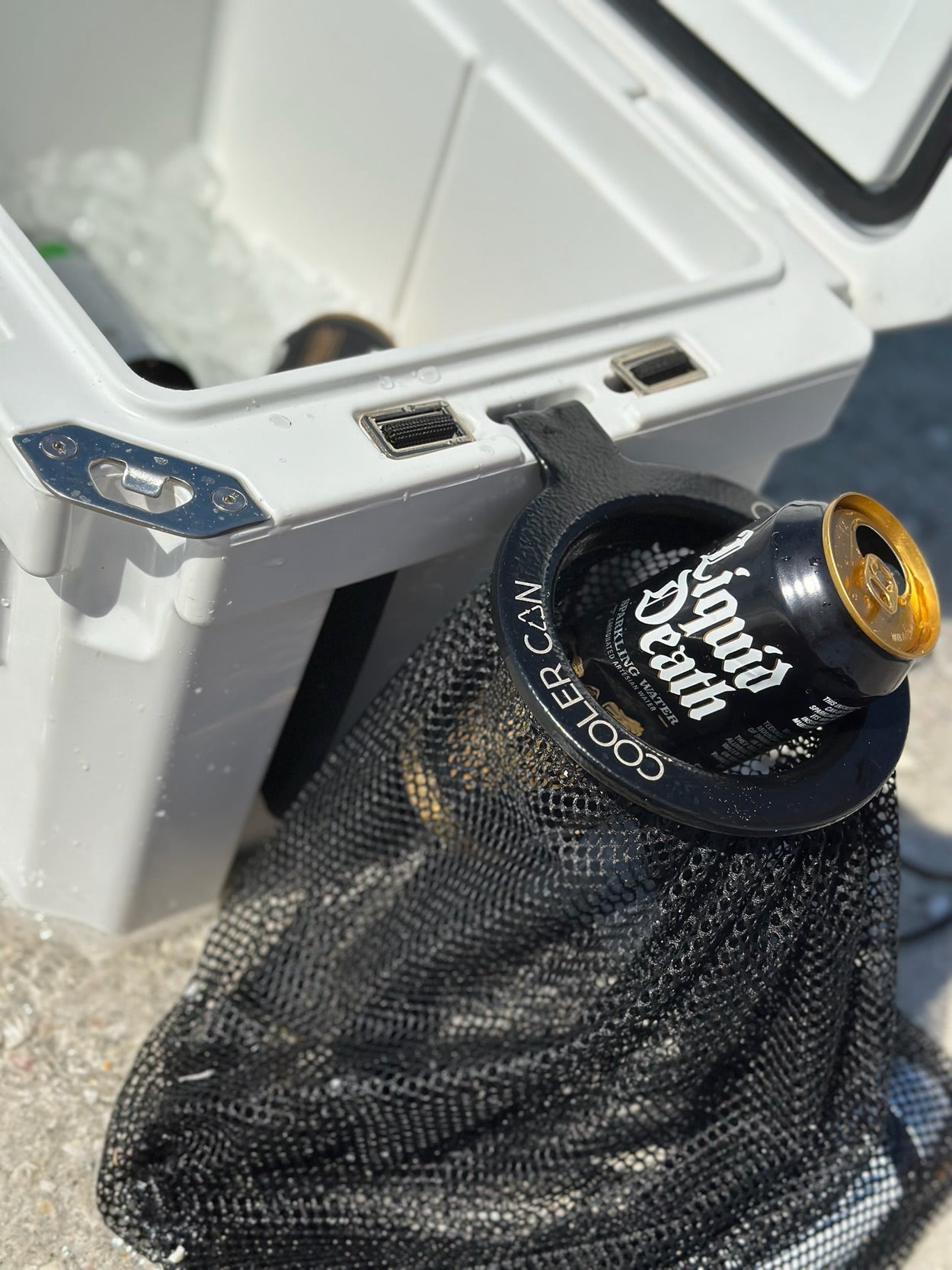 Cooler Can - Outdoor Cooler Trash Can Accessory - Matte Black Finish