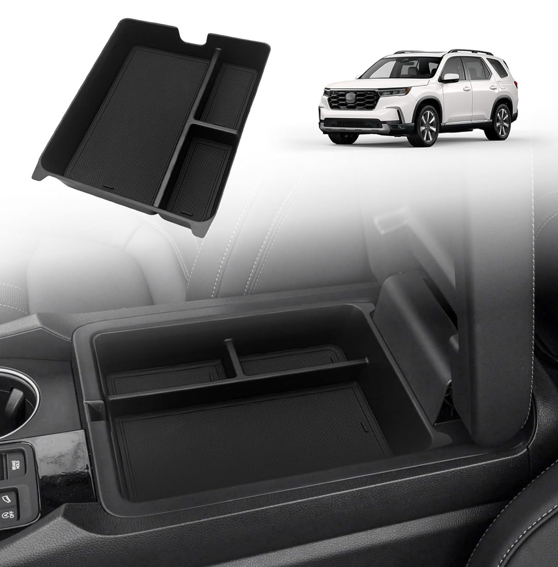 Center Console Organizer and Magnet Armrest Hidden Storage From Muslogy 2026 Honda Passport - 23+ Pilot - 25+ Ridgeline