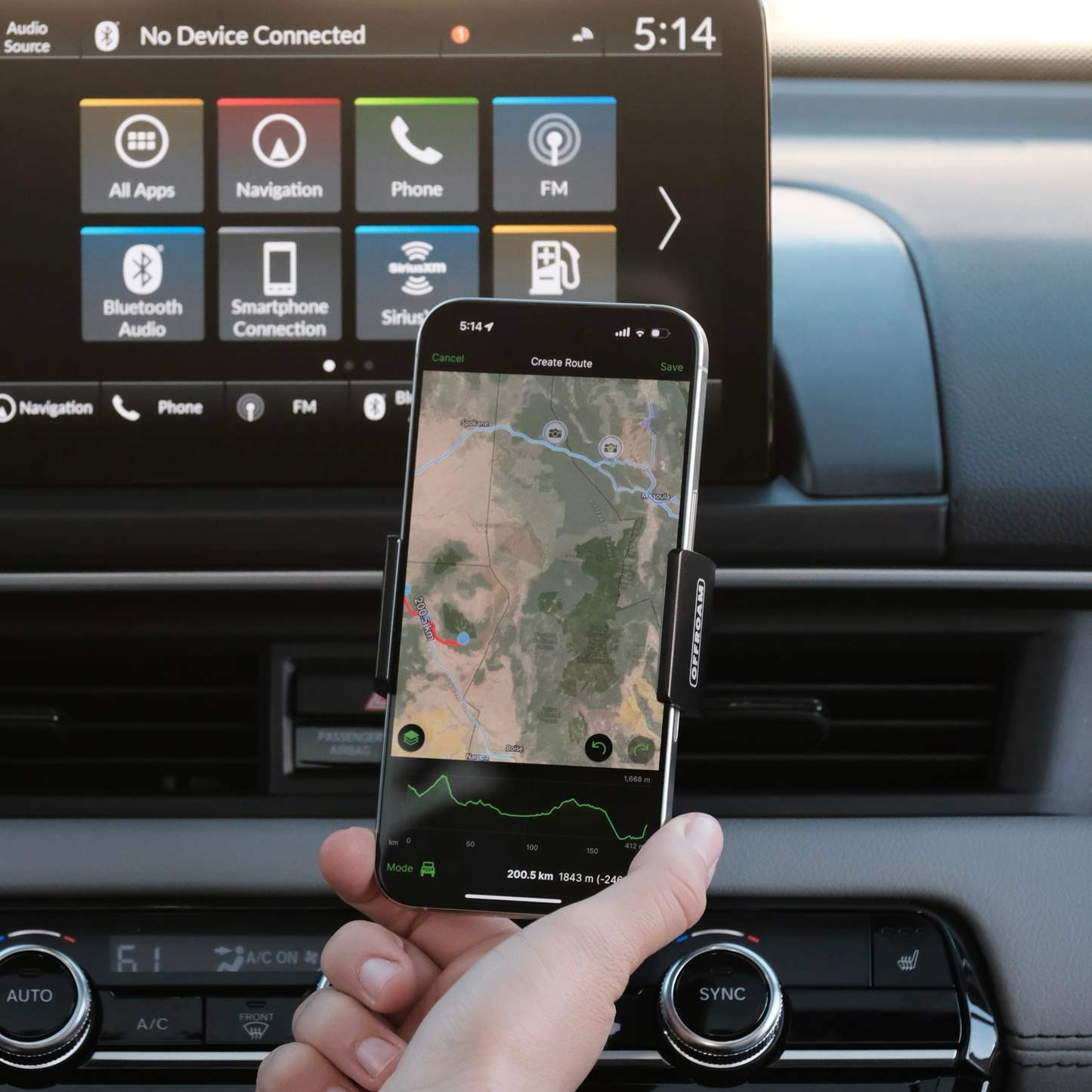 Honda Pilot 2023-2026 Passport 2026+ Ridgeline 2026+ Phone Mount By OFFROAM