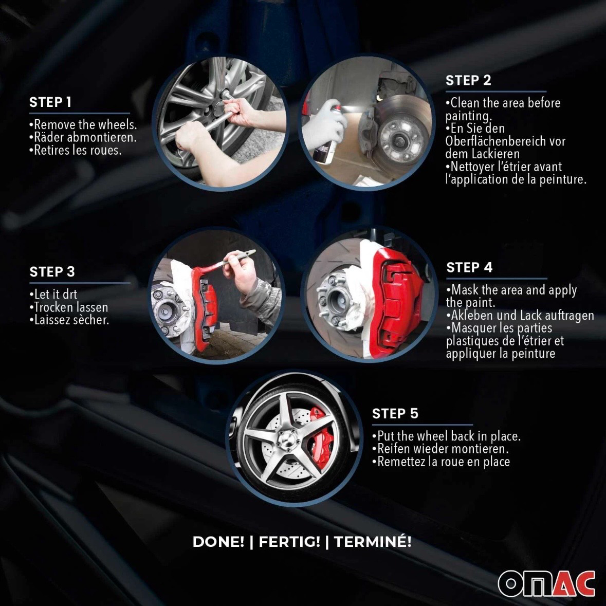 OMAC Brake Caliper Paint High-Temp Resistance Car Paint Set