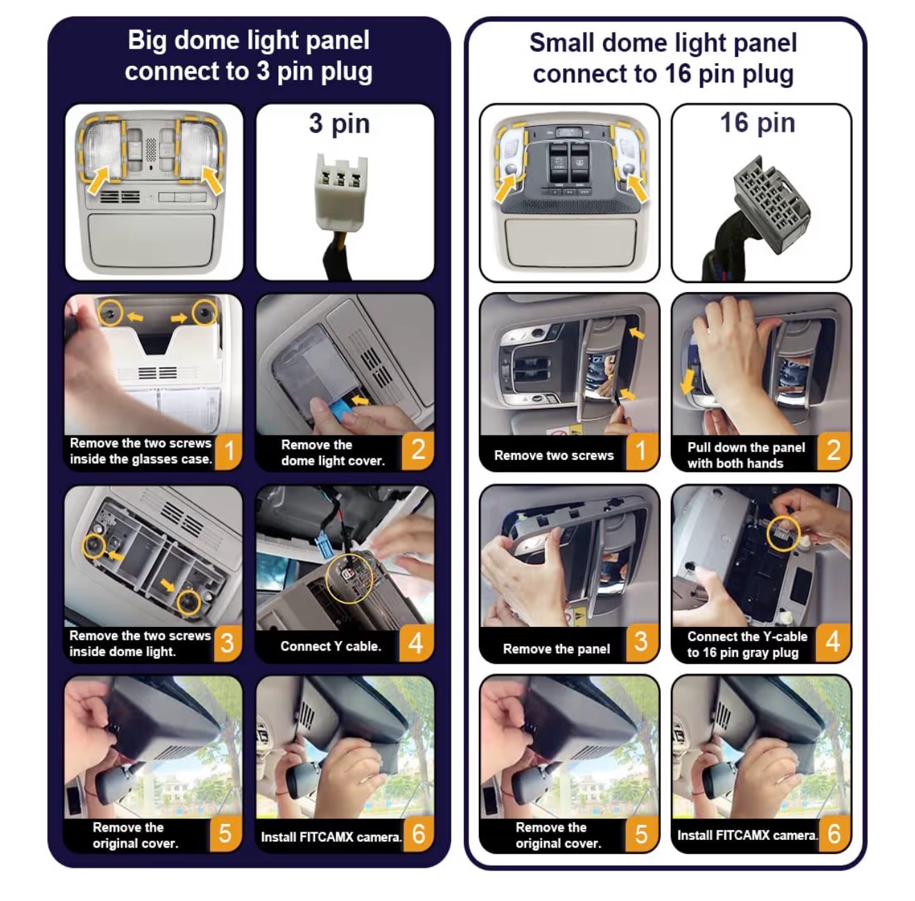 Fitcamx 4K Dash Cam Suitable for Honda Pilot 2016-2022 & Passport 2019-2025 Touring EX LX Elite Sport EXL (DZ-0337), OEM Look, UHD 2160P Video, WiFi & APP, Loop Recording, G-Sensor, Plug&Play, 64GB