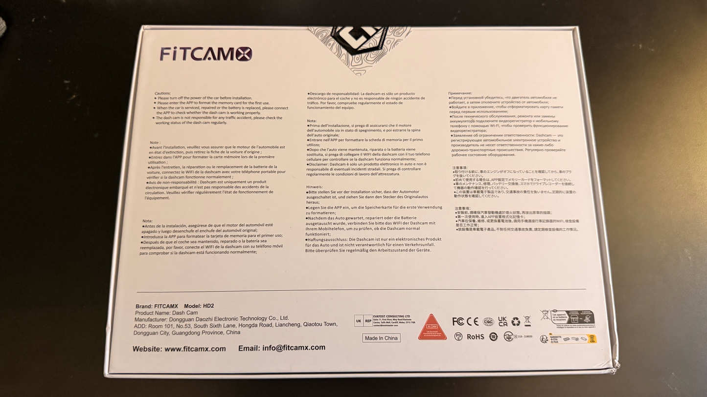 Fitcamx 4K Dash Cam Suitable for Honda Pilot 2016-2022 & Passport 2019-2025 Touring EX LX Elite Sport EXL (DZ-0337), OEM Look, UHD 2160P Video, WiFi & APP, Loop Recording, G-Sensor, Plug&Play, 64GB